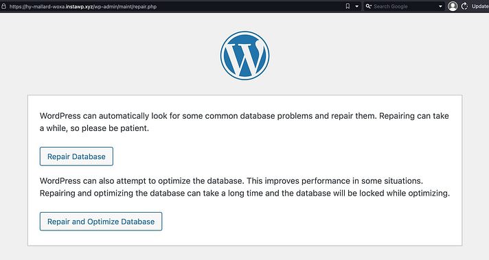 Comment réparer la base de données WordPress à l’aide de l’outil intégré