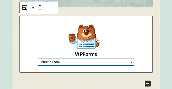 Bloc WPForms dans l’éditeur WordPress