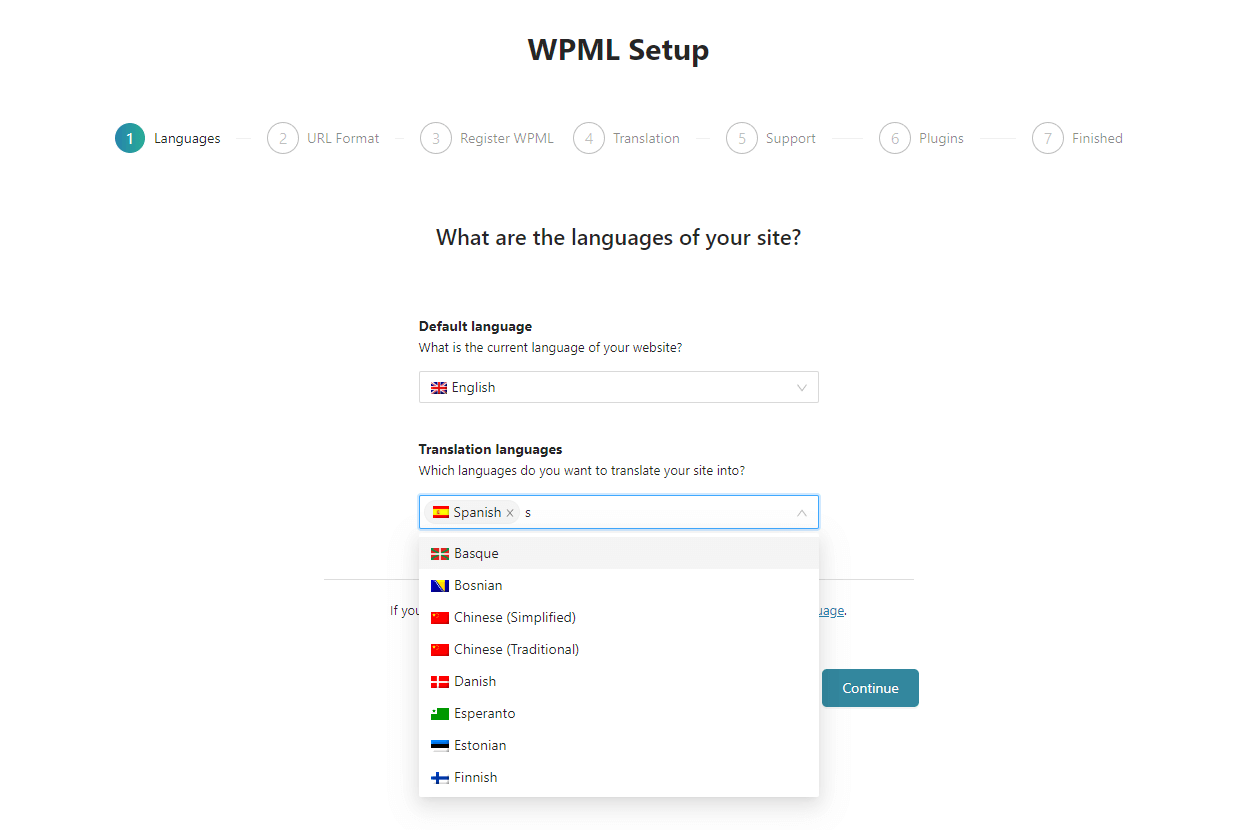sélectionner langue dans WPML