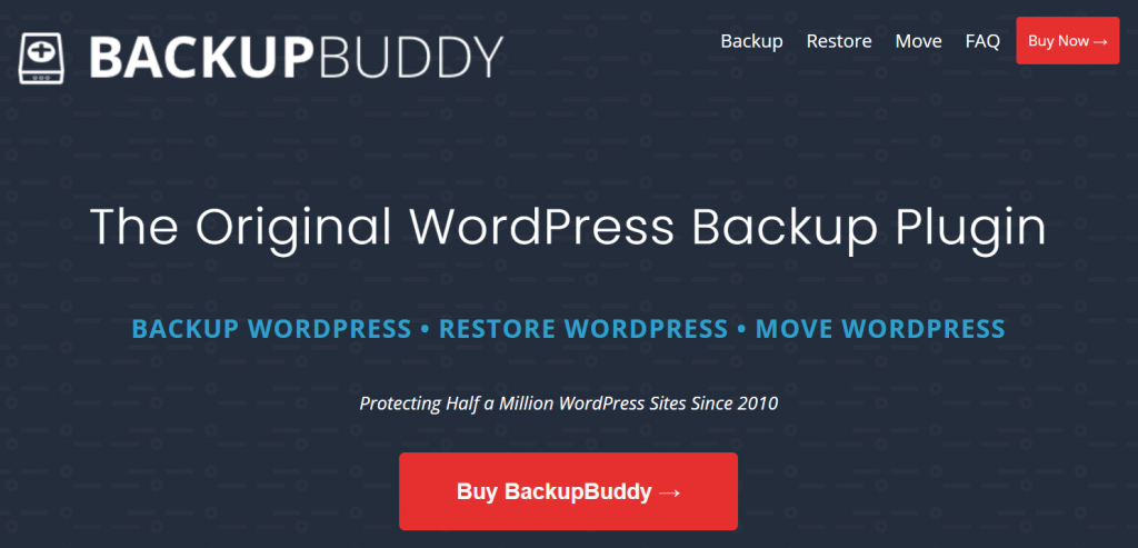 Bannière du site BackupBuddy - sauvegarder un site WordPress
