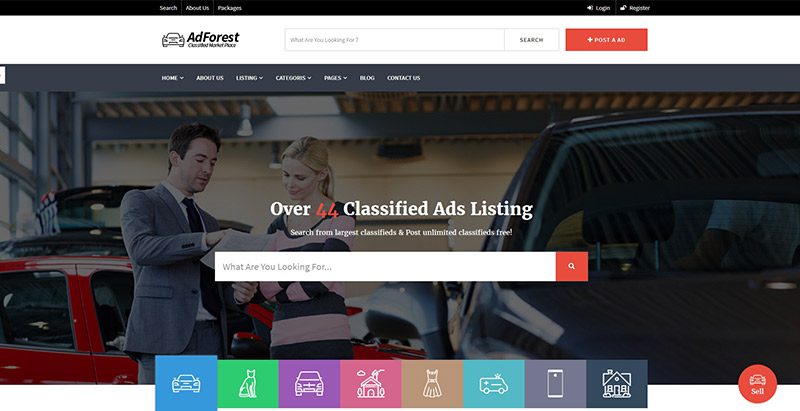 Adforest themes wordpress creer portail web annonces offres emplois