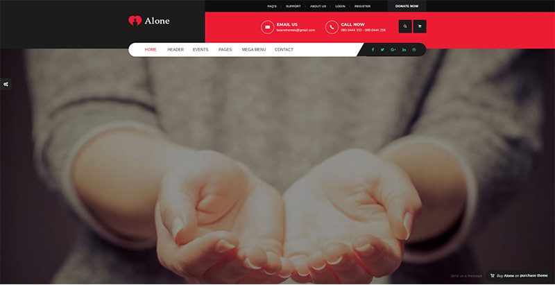 Alone themes wordpress creer site internet charite humanitaire