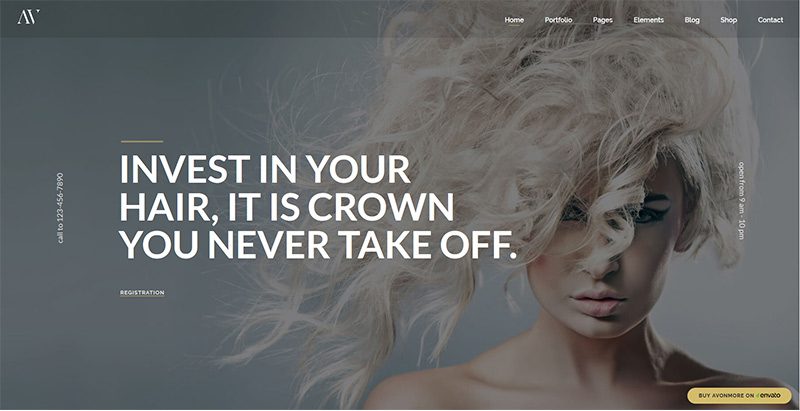 Avonmore thèmes WordPress créer site internet salon coiffure barbershop