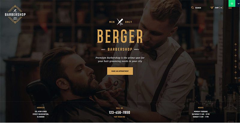 Berger themes wordpress creer site internet salon coiffure