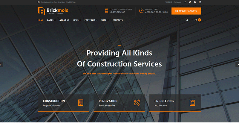 Brickmols thèmes WordPress de construction