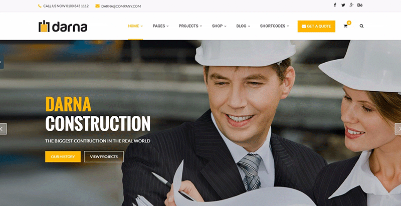 Darna themes wordpress creer site web entreprise construction