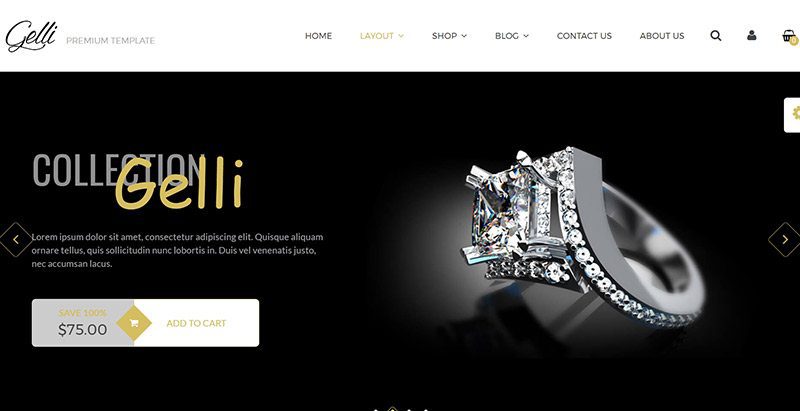 Gelli thèmes WordPress de bijoux pour une boutique en ligne