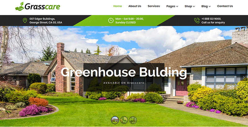 Grasscare thèmes WordPress pour créer un site Web de jardinier