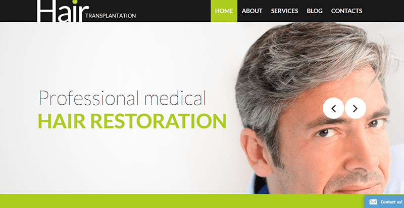 Hair transplantation themes wordpress site web coiffeur