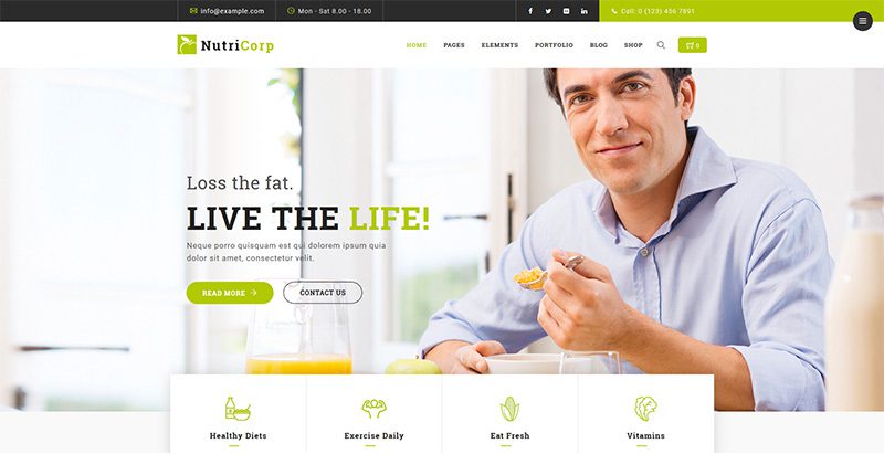 Nutricorp themes wordpress creer site internet nutritionniste dieteticien