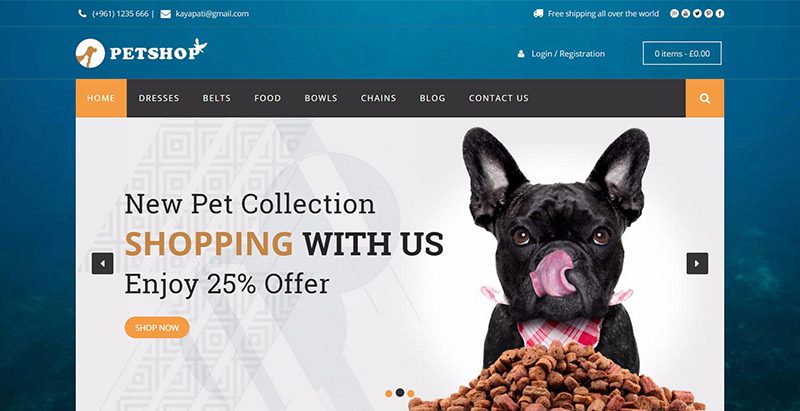 Petshop themes wordpress creer site web eleveur chien animaux veterinaire