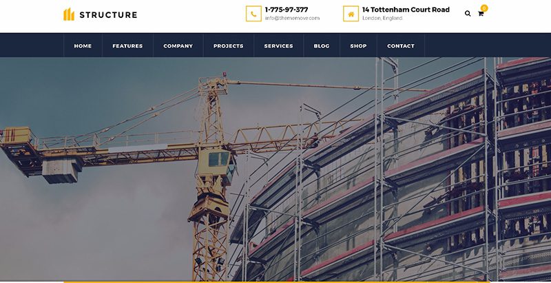 Structure themes wordpress creer site internet entreprise construction