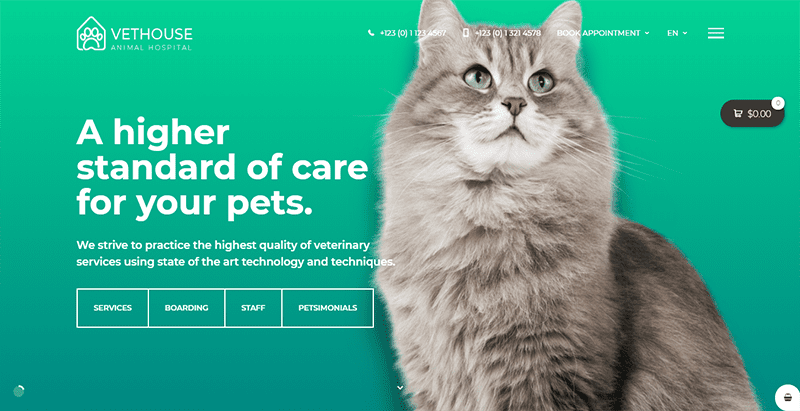 Vethouse thèmes WordPress de vétérinaire pour créer un site web