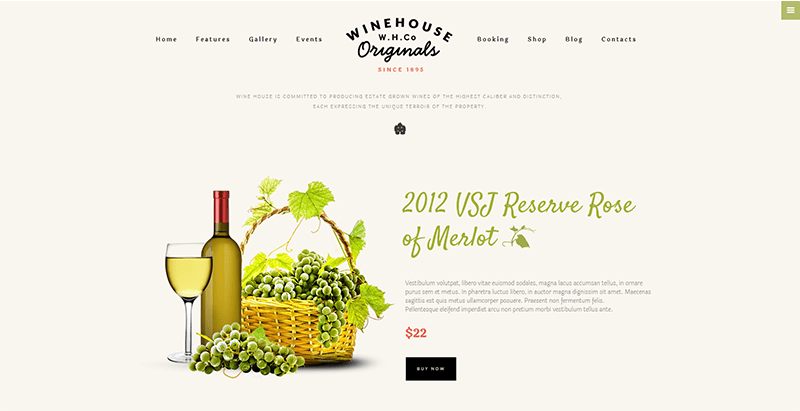 Wine house themes wordpress creer site web vente produits bio alimentation nutrition ferme
