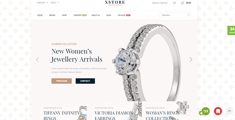 XStore theme WordPress creer site internet vente bijoux montres
