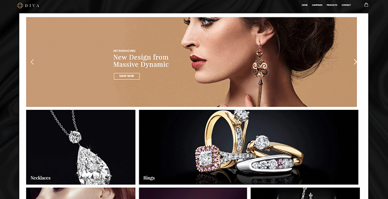 Massive Dynamic theme WordPress creer site internet vente bijoux montres