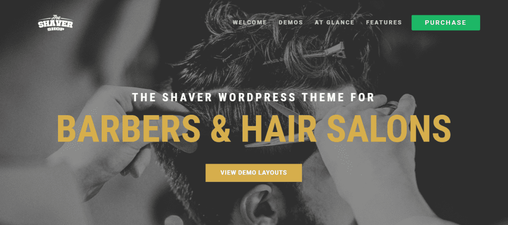 Shaver thèmes WordPress de salon de coiffure