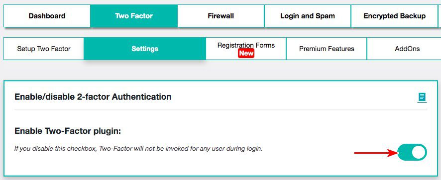 disable tow factor authentication