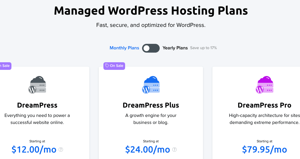 dreamhost managed wordpress plans