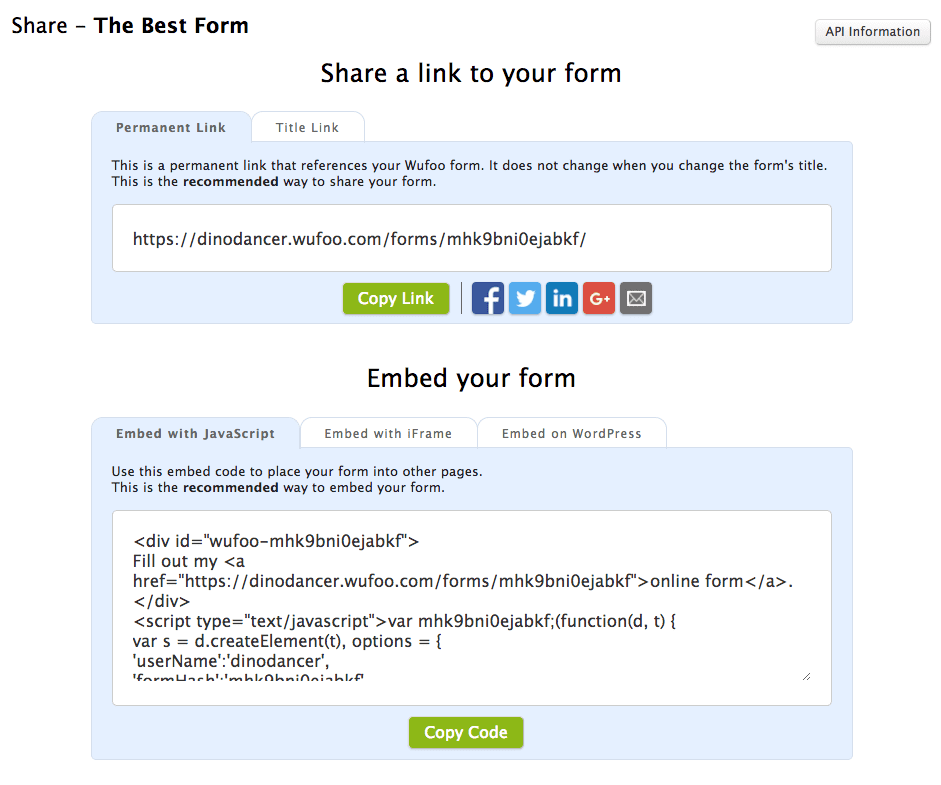 wufoo embed your form