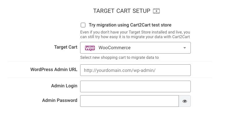 cart cart target card setup