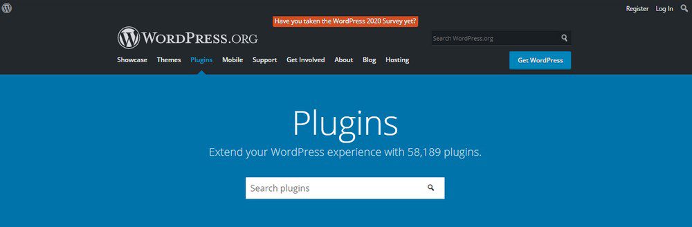 wordpress plugins page