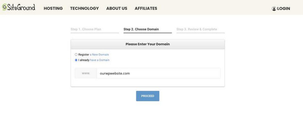 enter your website domain