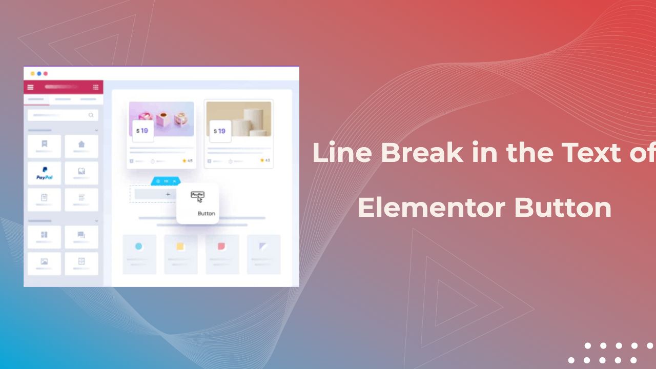 line break in the text of the elementor button