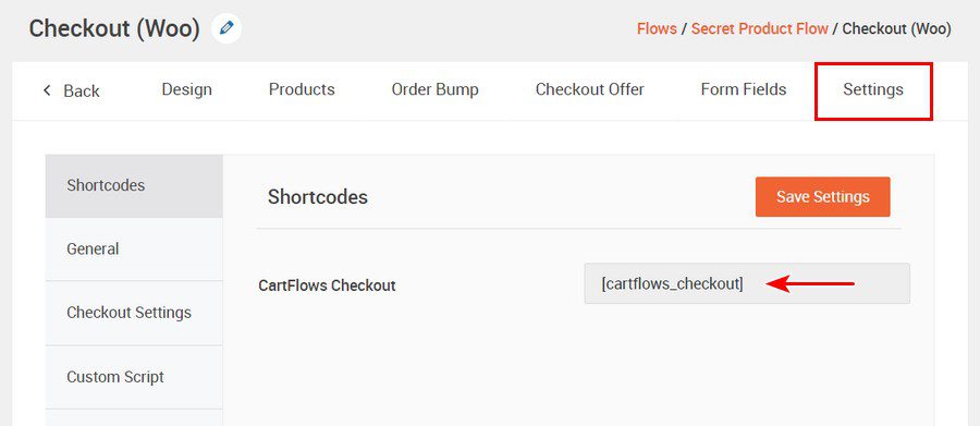 cartflows shortcode