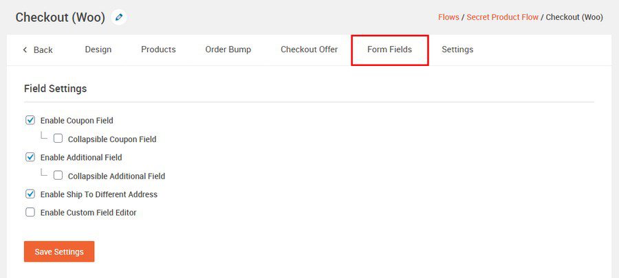 cartflows checkout page form fields