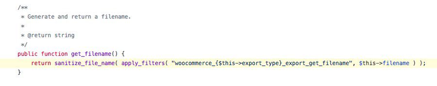 woocommerce change export file name
