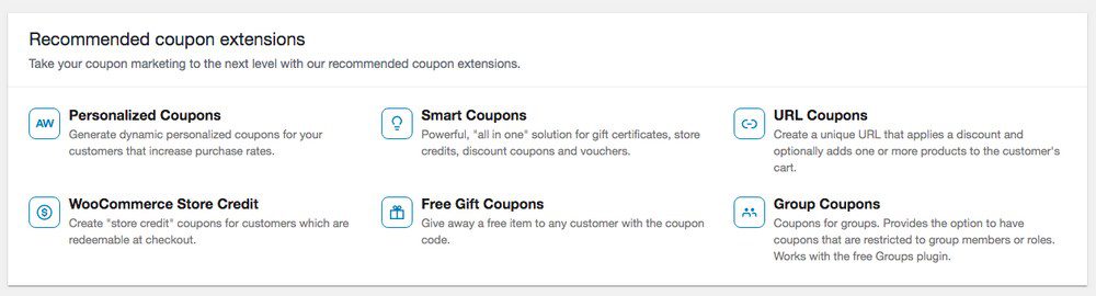 woocommerce recommended coupon extensions