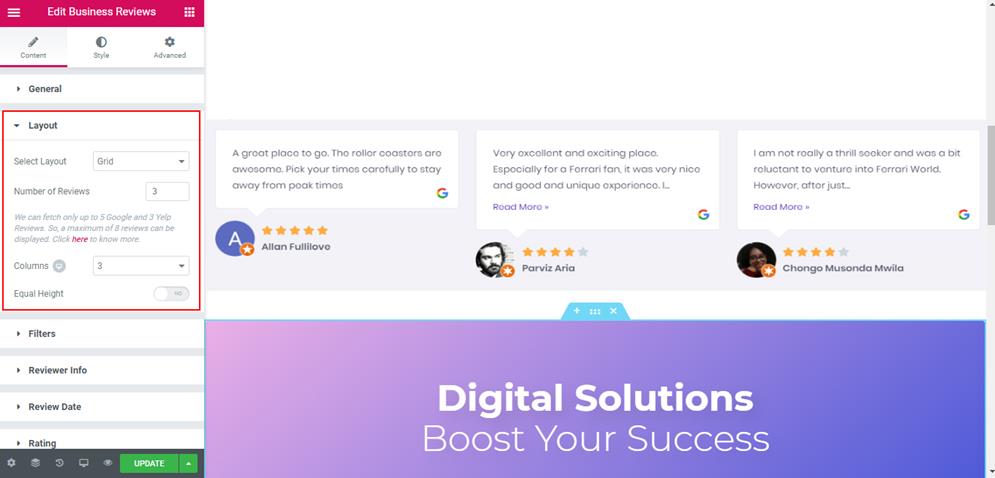 best social media plugin business reviews widget layout