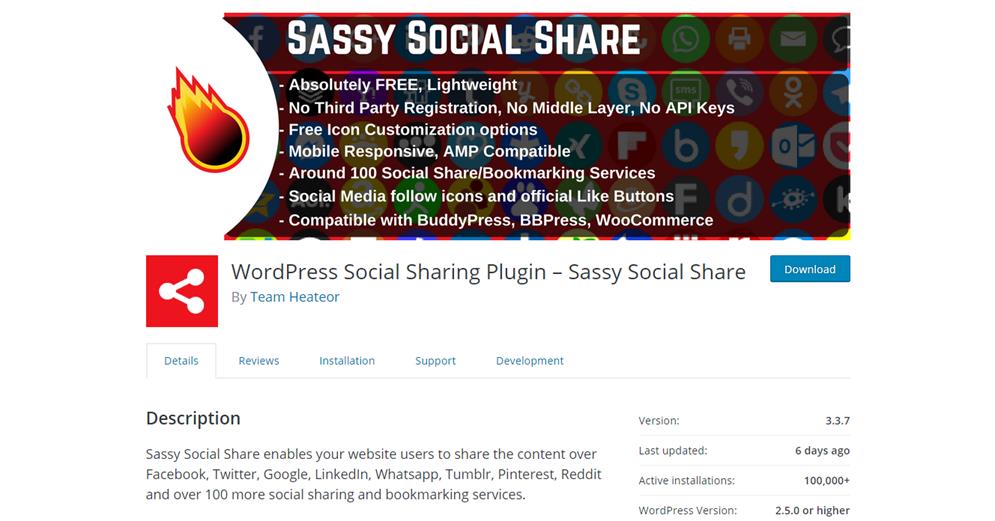 social plugins sassy social share