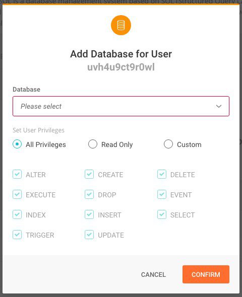 add database for user