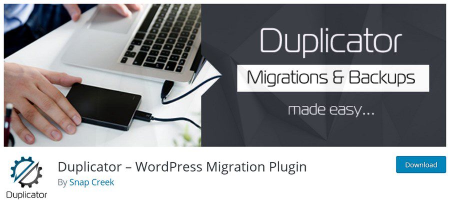 duplicator wordpress plugin