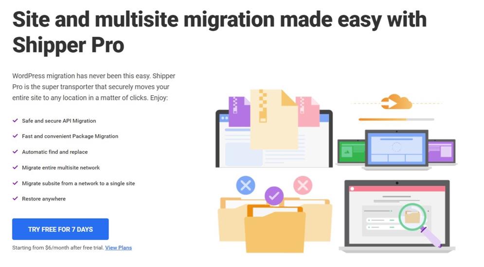 shipper pro easy wordpress site migration plugin