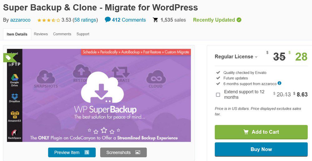 super backup clone migrate for wordpress