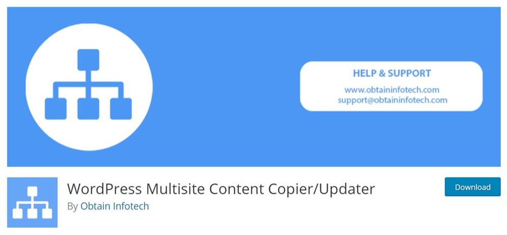 wordpress multisite content copier updater