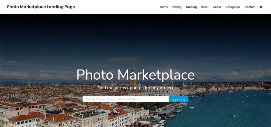 divi photo marketplace template