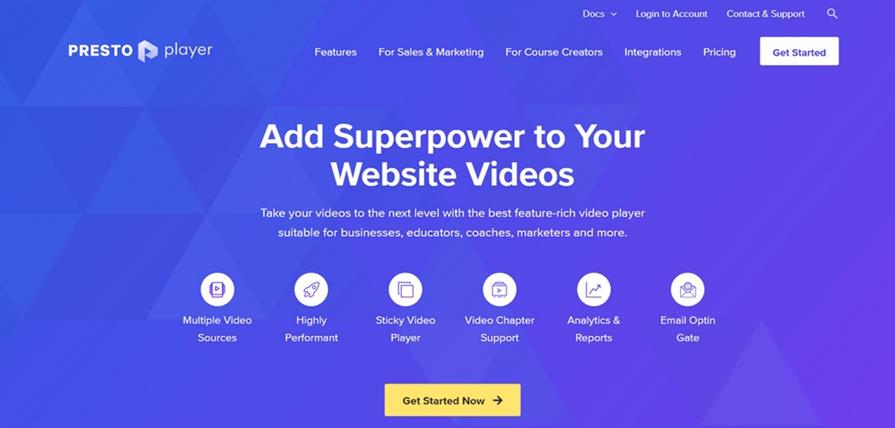 presto player video plugin website homepage