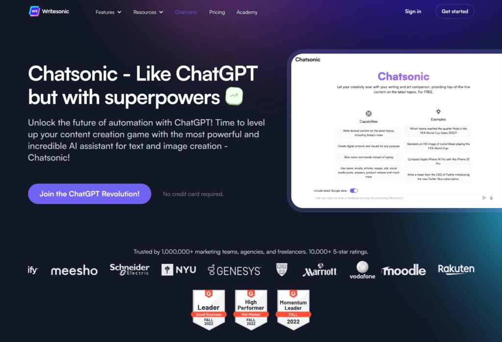 chatsonic home page x