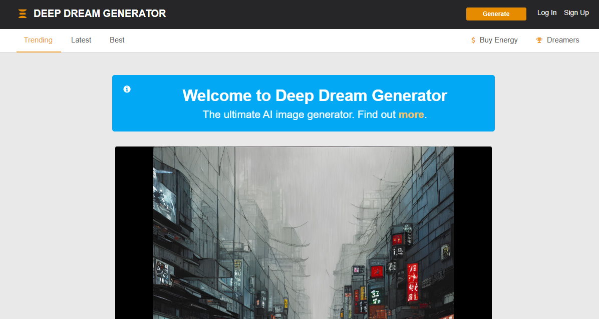 Critique Deep Dream Generator