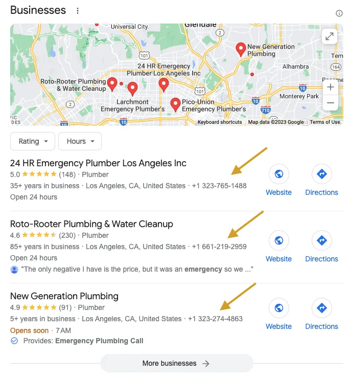local seo optimization google my business examples of plumbers in los angeles
