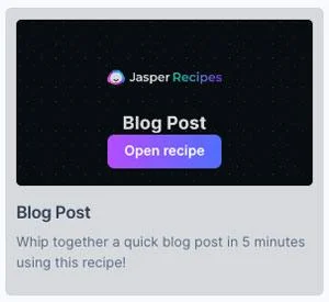 jasper recipes open recipe