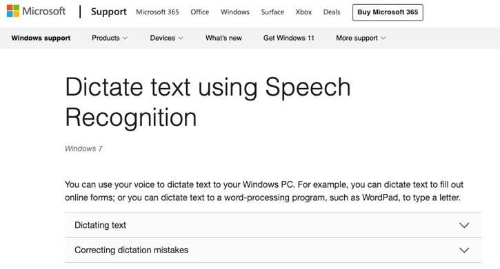 windows speech recognition
