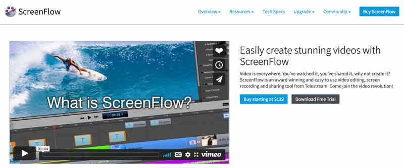 screenflow homepage