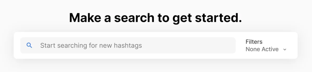 La barre de recherche pour trouver des hashtags à l'aide de Flick.
