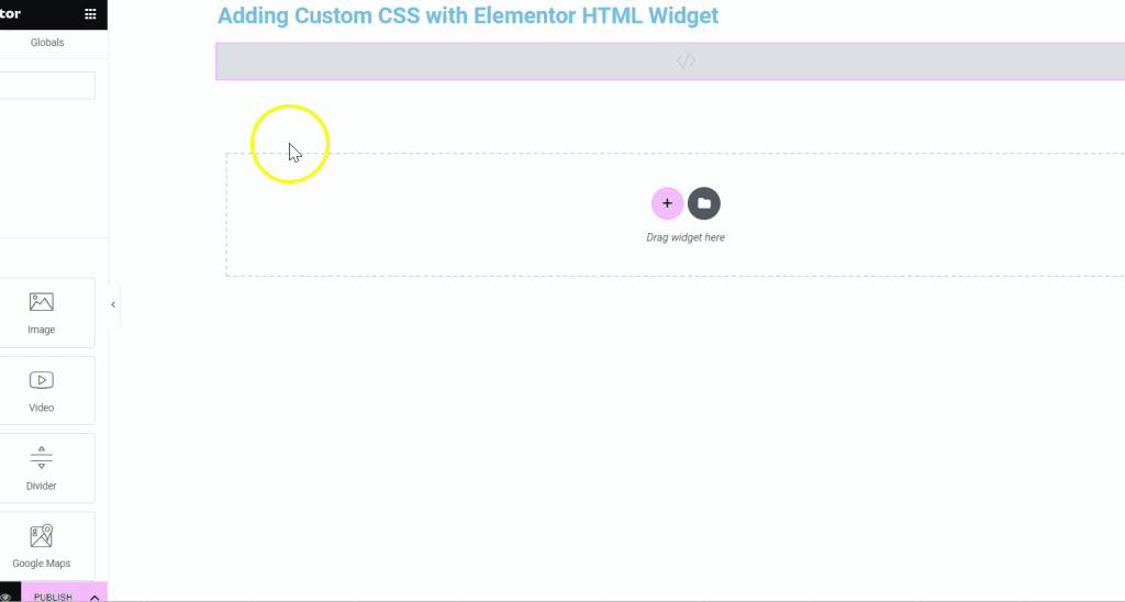 Accès à l'onglet CSS personnalisé dans l'éditeur de widget HTML Comment ajouter gratuitement du CSS personnalisé dans Elementor