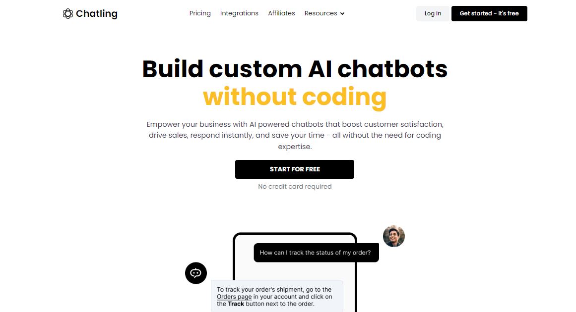build custom ai chatbots without code chatling